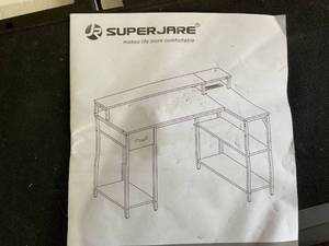 lot 346 image: SUPERJARE L-Shaped Gaming Desk, LED