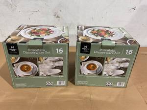 lot 112 image: LOT OF 2 16PCS Members Mark Porcelain Dinnerware Set