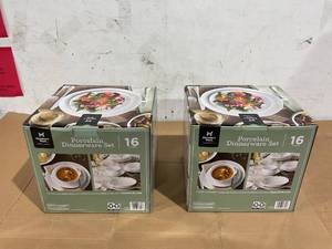 lot 115 image: LOT OF 2 16PCS Members Mark Porcelain Dinnerware Set
