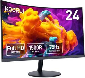 lot 54 image: KOORUI 24 inch Curved Monitor
