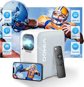 lot 61 image: VIMGO Native 1080P Portable Projector 4K Supported 120 Display