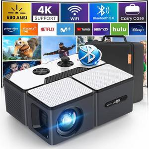 lot 73 image: Projector with WiFi and Bluetooth, 5G Mini 1080P 4K