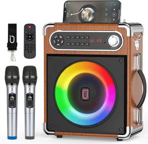 lot 75 image: JYX Karaoke Machine with Two Wireless Microphones