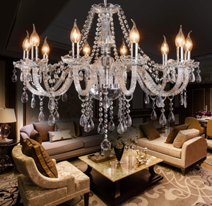 lot 413 image: Modern Elegant 10 Lights K9 Crystal Glass Chandelier Pendant Ceiling Lighting European Style