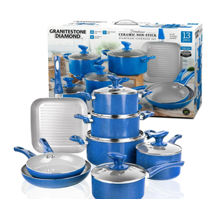 lot 187 image: Granitestone Nonstick Pots and Pans 13 Piece Set Kitchen Cookware