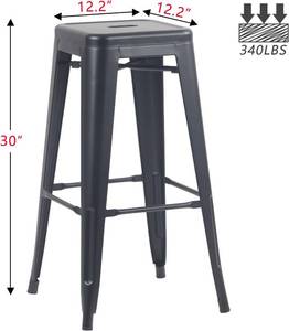 lot 334 image: YOUNIKE Metal Barstools Set of 3 30 Inches Modern Industrial Bar Stools
