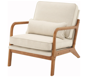 lot 143 image: Living Room Chairs, Living Room Furniture Leisure Chair Armrest Oak Upholstered