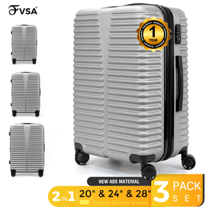 lot 298 image: 3PCS FVSA Luggage Sets Expandable PCABS Durable Suitcase with Spinner Wheels & TSA Lock Travel Suitcase S