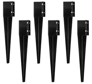lot 422 image: 6PCS Sekcen Fence Post Anchor Ground Spike 4x4 Metal Post Stake