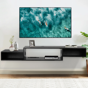 lot 481 image: Richya Floating Tv Stand Wall Mounted Media Console