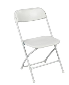 lot 482 image: 9PCS Stackable White Metal Folding Chair, 800-Pound Weight Capacity