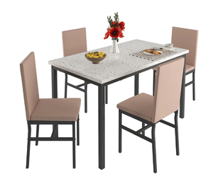 lot 495 image: 5PCS Dining Table Set, Kitchen Dining Table and Chairs Set for 4