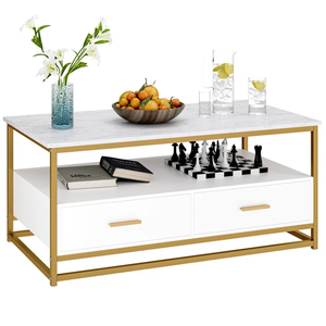 lot 561 image: White Coffee Table with 2 Drawers