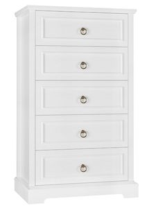 lot 564 image: HOSTACK 5 Drawer Tall Dresser, Modern Farmhouse Chest of Drawers