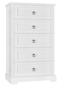 lot 565 image: HOSTACK 5 Drawer Tall Dresser, Modern Farmhouse Chest of Drawers