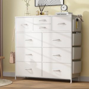 lot 567 image: GIKPAL 10 Drawer Dresser, Chest of Drawers for Bedroom with Side Pockets and Hooks