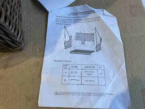 lot 4 image: Better Homes & Gardens 2- Seat Camrose Farmhouse Wicker Hanging Porch Swing with Cushions, Brown