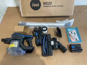 lot 162 image: INSE Cordless Stick Vacuum Cleaner, 20kPa Powerful Rechargeable Battery Vacuum