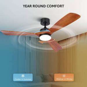 lot 214 image: VONLUCE Ceiling Fans with Lights, 52 Inch Ceiling Fan