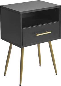 lot 371 image: IBUYKE Nightstand, Mid-Century Modern Bedside Table with Legs, Brown