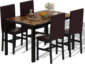 lot 489 image: DKLGG Dining Table Set for 4, Modern Kitchen Table and Chairs