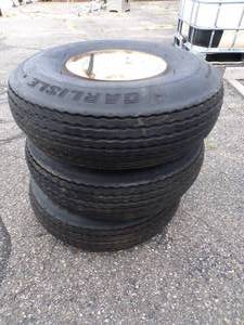 3 Trailer Tires with Rims Rubber in Great Shape