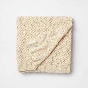 lot 10 image: Marled Knit Throw Blanket Cream - Threshold