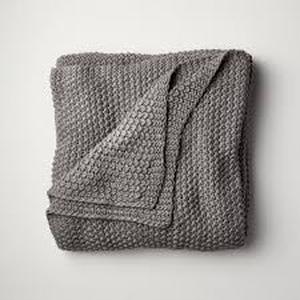 lot 18 image: Chunky Knit Bed Blanket - Casaluna-FullQueen-Dark Gray