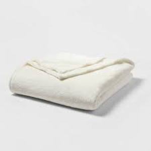 lot 42 image: Microplush Bed Blanket - Threshold-FullQueen-Sour Cream