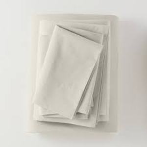 lot 60 image: Washed Supima Percale Solid Sheet Set - Casaluna-King-Natural