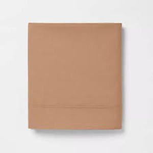 lot 66 image: Threshold- 300 Thread Count Ultra Soft Flat Sheet-Full-Flat Brown