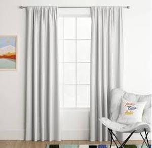 lot 70 image: (Set of 3) 1pc Room Darkening Heathered Window Curtain Panel - Room Essentials-42W x 84L-White