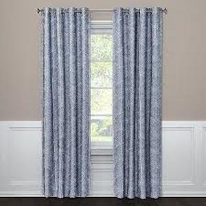 lot 73 image: 1pc 50x84 Blackout Modern Stroke Window Curtain Panel Blue - Project 62