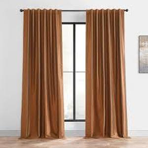 lot 77 image: Blackout Velvet Window Curtain Panel - Threshold-50W x 84L-Copper