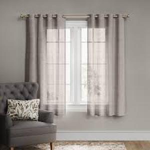 lot 89 image: 1pc Light Filtering Textured Weave Window Curtain Panel - Threshold-54W x 84L-Gray