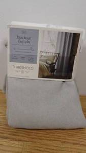lot 76 image: Blackout Aruba Window Curtain Panel - Threshold-50W x 95L-Gray