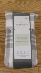 lot 99 image: Threshold King 400 Thread Count Performance Printed Pillowcase Plaid Twill Gray