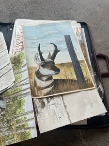 lot 44 image: Case With Artwork & Paintings