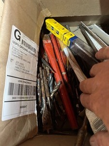 lot 63 image: Box of Drill Bits  punches & chisels