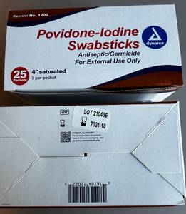 lot 126 image: Dynarex Povidone-Iodine Swab sticks