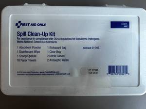 lot 123 image: First Aid Only Spill Clean-up Kit expired
