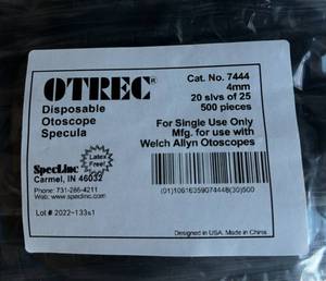 lot 132 image: Speclinc Otrec Disposable Otoscope Specula