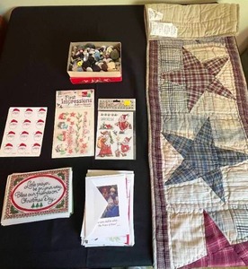 lot 188 image: Level 4 - Assorted Craft Supplies and Christmas Decorations Lot