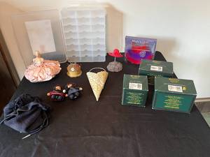 lot 371 image: Level 4 - Assorted Red Hat & Pin Cushion Collectibles and Storage Organizer Lot
