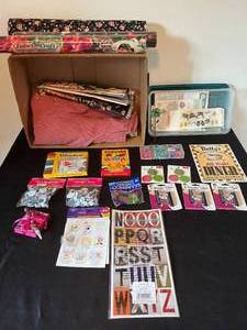 lot 377 image: Level 4 - Assorted Craft Supplies and Fabric Lot