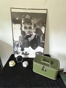 lot 386 image: Level 4 - Vintage Vanity Items and Audrey Hepburn Poster Lot