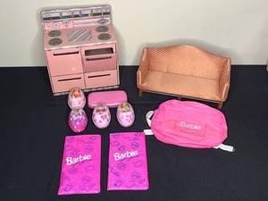 lot 76 image: Level 4 - Vintage Barbie Lot with Furniture, Accessories, and Backpack