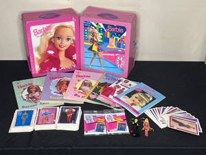 lot 79 image: Level 4 - Vintage Barbie Collectible Lot with Cases, Books, and Trading Cards