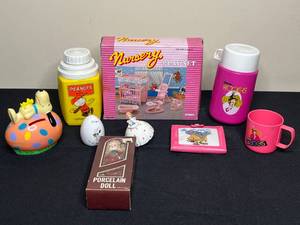 lot 80 image: Level 4 - Vintage Childs Nursery Play Set and Collectible Items Assortment