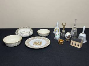 lot 78 image: Level 3 - Lot of Ceramic Collectibles Including Bells, Bowls and Plates